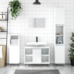 Berkfield Home Bathroom Cabinet White 80x33x60 cm Engineered Wood - Size: 80 x 33 x 60 cm - thumbnail 1