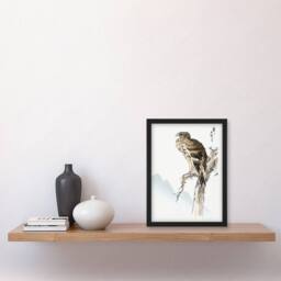 Artery8 Numata Kashu Framed Wall Art Print Black Eared Kite Bird Japan - Size: A4 - thumbnail 2