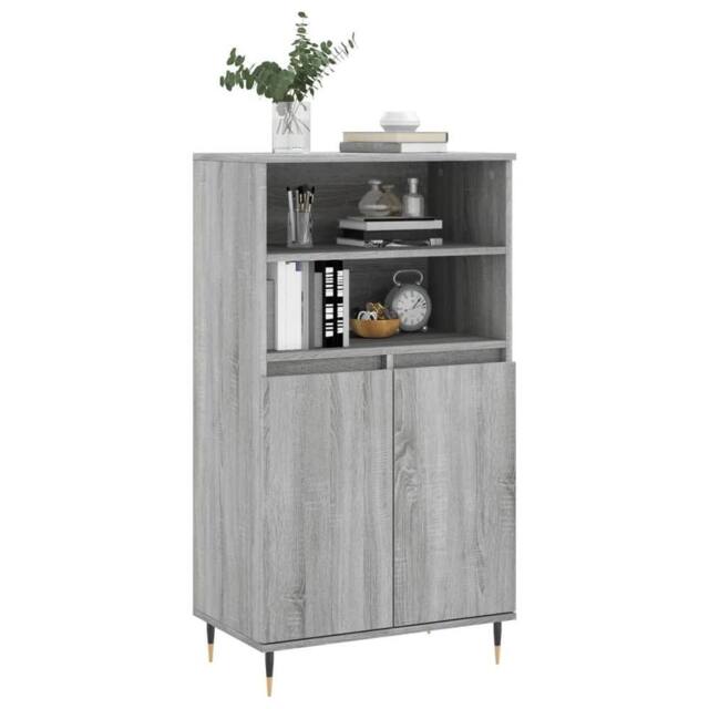 Berkfield Home Highboard Grey Sonoma 60x36x110 cm Engineered Wood - Size: 60 x 36 x 110 cm - image 1