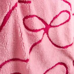 OHS Bows Tufted Teddy Fleece Throw Blanket Soft Bedspread in Pink - Size: 130 cm x160 cm - thumbnail 2