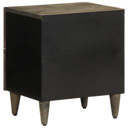 Berkfield Home Beautiful Bedside Cabinet Light Grey 40x33x46 cm Solid Wood Mango - Size: 40 x 33 x 46 cm - thumbnail 5