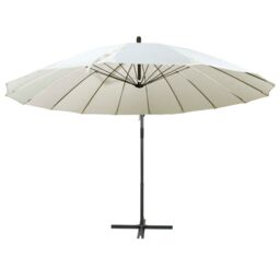 Berkfield Home Hanging Parasol White 3 m Aluminium Pole - thumbnail 2