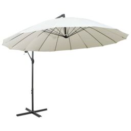 Berkfield Home Hanging Parasol White 3 m Aluminium Pole - thumbnail 3