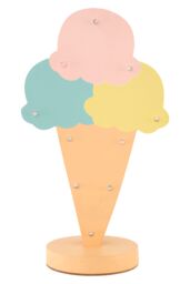 Orsina Ice Cream LED Light, Pastel-Coloured Kids Night Light, Bedroom Lamp With 10 LEDs, Fun Ice Cream Cone Design in Beige - thumbnail 2
