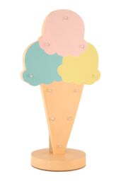 Orsina Ice Cream LED Light, Pastel-Coloured Kids Night Light, Bedroom Lamp With 10 LEDs, Fun Ice Cream Cone Design in Beige - thumbnail 3