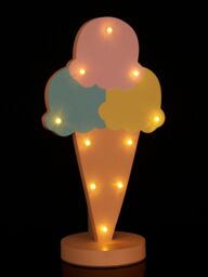 Orsina Ice Cream LED Light, Pastel-Coloured Kids Night Light, Bedroom Lamp With 10 LEDs, Fun Ice Cream Cone Design in Beige - thumbnail 6