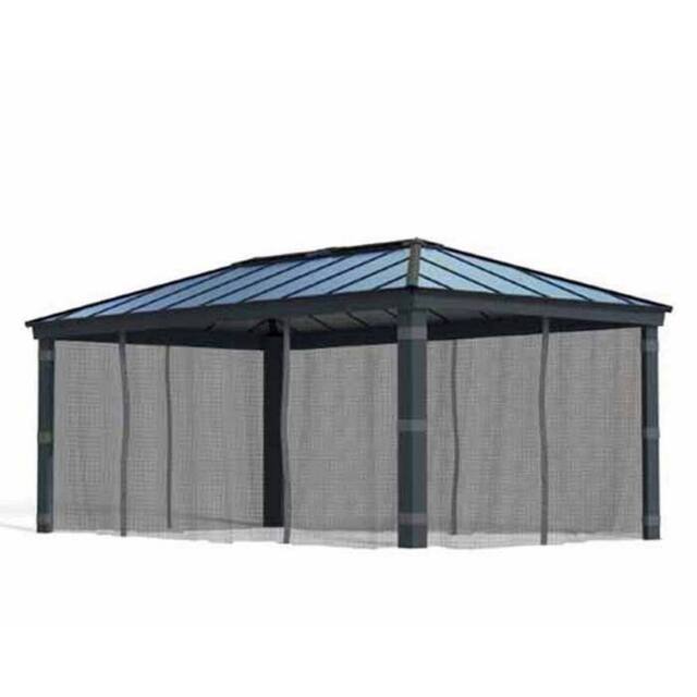 Palram Netting Set for Dallas 12 x 20 Gazebo - L212 x W507 cm - Dark Grey - image 1