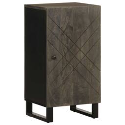 Berkfield Home Sideboard Black 40x33x75 cm Solid Wood Mango - Size: 40 x 33 x 75 cm - thumbnail 2