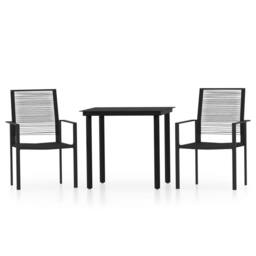 Berkfield Home 3 Piece Garden Dining Set Black - thumbnail 1