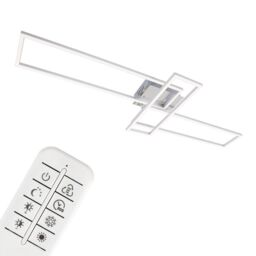 BRILONER Chrome Aluminium 2x19W 1x13W CCT LED Wall & Ceiling Light in Silver - thumbnail 2