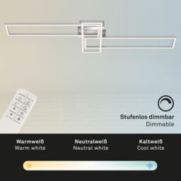 BRILONER Chrome Aluminium 2x19W 1x13W CCT LED Wall & Ceiling Light in Silver - thumbnail 6