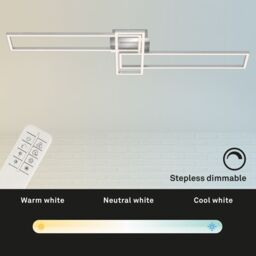 BRILONER Chrome Aluminium 2x19W 1x13W CCT LED Wall & Ceiling Light in Silver - thumbnail 4