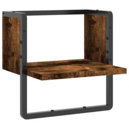 Berkfield Home Wall Shelf with Bar Smoked Oak 30x25x30 cm in Brown - Size: 30 x 25 x 30 cm - thumbnail 2