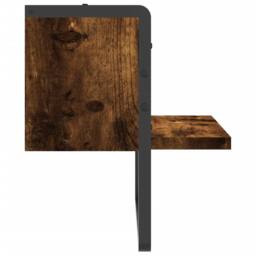 Berkfield Home Wall Shelf with Bar Smoked Oak 30x25x30 cm in Brown - Size: 30 x 25 x 30 cm - thumbnail 5