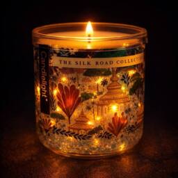 Candlelight The Silk Road Pear & Fig Light Up Glitter Candle - thumbnail 4