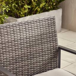 FurnitureboxUK Algarve 2 Seater Rattan Bistro Set with Table in Grey - thumbnail 6