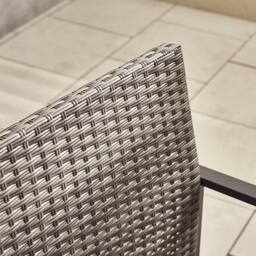 FurnitureboxUK Algarve 2 Seater Rattan Bistro Set with Table in Grey - thumbnail 7