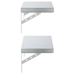 Berkfield Home Wall Shelves 2 pcs 50x23.5 cm Silver Stainless Steel - thumbnail 6