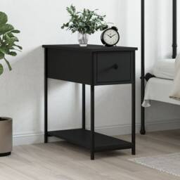 Berkfield Home Durable Bedside Cabinet Black 30x60x60 cm Engineered Wood - Size: 30 x 60 x 60 cm - thumbnail 2
