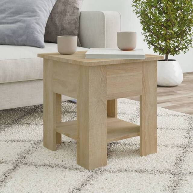 Berkfield Home Coffee Table Sonoma Oak 40x40x42 cm Engineered Wood in Brown - Size: 40 x 40 x 42 cm - image 1