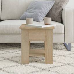 Berkfield Home Coffee Table Sonoma Oak 40x40x42 cm Engineered Wood in Brown - Size: 40 x 40 x 42 cm - thumbnail 3