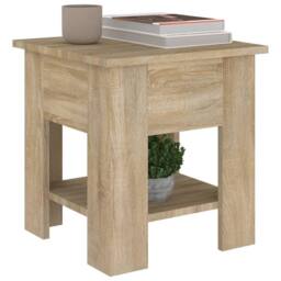 Berkfield Home Coffee Table Sonoma Oak 40x40x42 cm Engineered Wood in Brown - Size: 40 x 40 x 42 cm - thumbnail 4