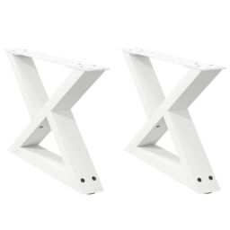 Berkfield Home Coffee Table Legs 2 pcs White 60x(30-31.3) cm Steel - thumbnail 2