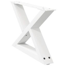 Berkfield Home Coffee Table Legs 2 pcs White 60x(30-31.3) cm Steel - thumbnail 4