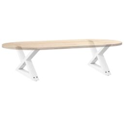 Berkfield Home Coffee Table Legs 2 pcs White 60x(30-31.3) cm Steel - thumbnail 8