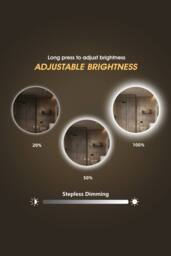 Fascinate 60cm Round LED Bathroom Mirror - Backlit Halo Glow, Shatter-Proof Tempered Glass, Anti-Fog IP44 in Silver - Size: 600mm - thumbnail 5