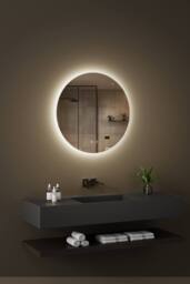 Fascinate 60cm Round LED Bathroom Mirror - Backlit Halo Glow, Shatter-Proof Tempered Glass, Anti-Fog IP44 in Silver - Size: 600mm - thumbnail 2
