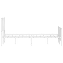 Berkfield Home Metal Bed Frame without Mattress with Footboard¬†White 135x190cm in White - Size: 135x190 cm - thumbnail 6