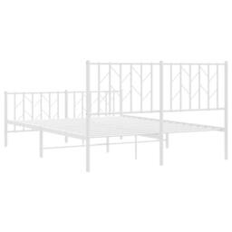 Berkfield Home Metal Bed Frame without Mattress with Footboard¬†White 135x190cm in White - Size: 135x190 cm - thumbnail 7