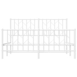 Berkfield Home Metal Bed Frame without Mattress with Footboard¬†White 135x190cm in White - Size: 135x190 cm - thumbnail 5