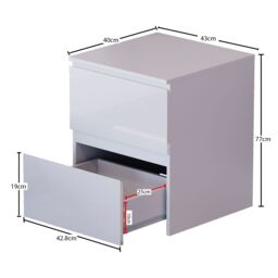 Home Discount Vida Designs Glinton 4Pc Bedroom Set(2Dr Bedsidex2, 5Dr Chest, Wardrobe) in White - thumbnail 2