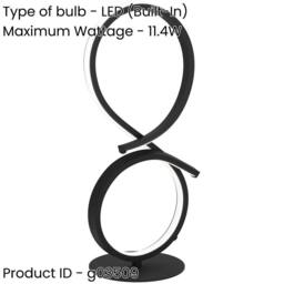 Loops Stylish Black Table Lamp for Indoor Home Decor - Minimalist Design - thumbnail 2