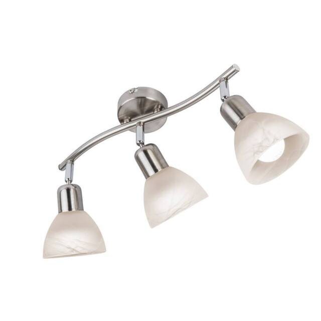 Netlighting Daytona Ceiling Spotlight Bar Nickel Matt ed Glass Shade 3x E14 3000K in Grey - image 1