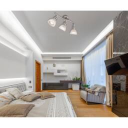 Netlighting Daytona Ceiling Spotlight Bar Nickel Matt ed Glass Shade 3x E14 3000K in Grey - thumbnail 2