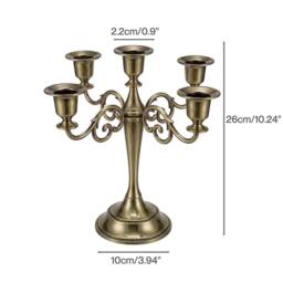 Levede Candle Holder 5 Arm Candelabra Candlestick Stand Centerpiece in Bronze - thumbnail 4