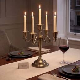 Levede Candle Holder 5 Arm Candelabra Candlestick Stand Centerpiece in Bronze - thumbnail 2