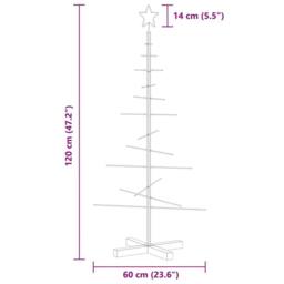 Berkfield Home Metal Christmas Tree with Wooden Base Black 120 cm - thumbnail 7