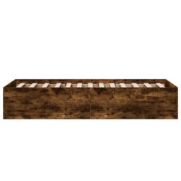 Berkfield Home Bed Frame without Mattress Smoked Oak 90x190 cm Single in Brown - thumbnail 5