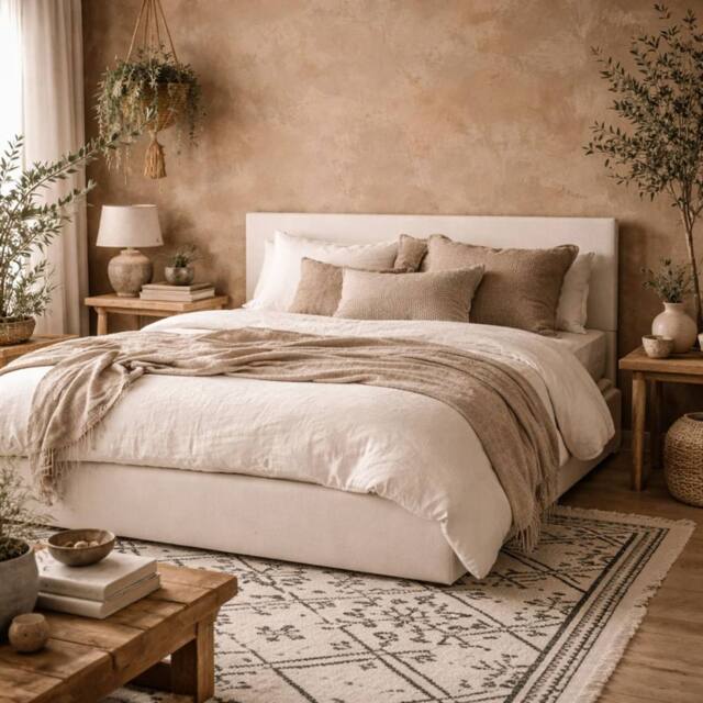 Wyld Haus Portarlington Upholstered Ivory Twill 5ft King Bed with Headboard - image 1