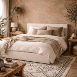 Wyld Haus Portarlington Upholstered Ivory Twill 5ft King Bed with Headboard - thumbnail 1