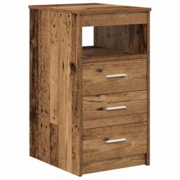 Berkfield Home Desk with Cabinet Old Wood Engineered Wood in Brown - thumbnail 5