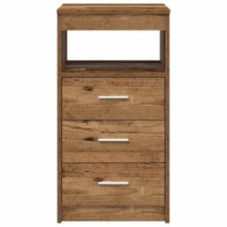 Berkfield Home Desk with Cabinet Old Wood Engineered Wood in Brown - thumbnail 7