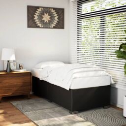 Berkfield Home Bed Frame without Mattress Black 90x190 cm Single Faux Leather - thumbnail 1