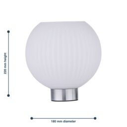 First Choice Lighting Betchley - Battery Operated Chrome Lamp with White Glass in Silver - thumbnail 7