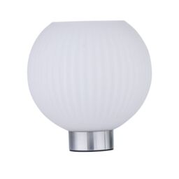 First Choice Lighting Betchley - Battery Operated Chrome Lamp with White Glass in Silver - thumbnail 1