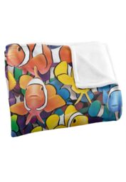 JQ Licensing Royce Mcclure Clowning Around Clown Fish Pattern Silky Touch Super Soft Throw Blanket 152 X 127 cm in White - thumbnail 3